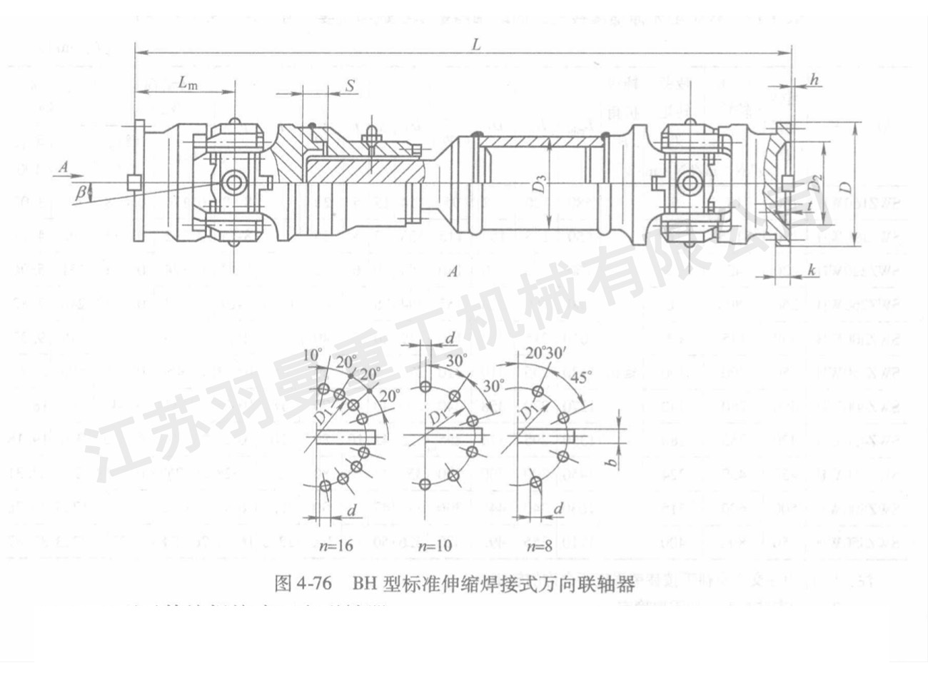 BH標(biāo)準(zhǔn)伸縮焊接式萬(wàn)向聯(lián)軸器